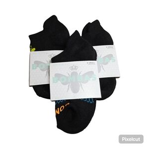 3 pair New Size XS Bombas Black Ankle Socks